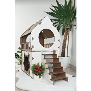 Teraslı Kedi Evi 5kg Ve Üzeri Kediler Için