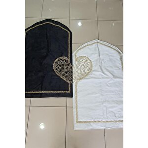 Çeyizdiyarı Sevda Kadife 2'li Seccade Takımı Siyah Altın