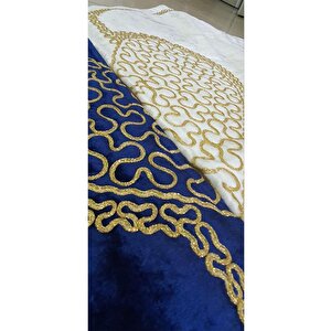 Çeyizdiyarı Sevda Kadife 2'li Seccade Takımı Lacivert Altın