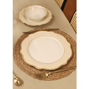 Jaswely Servis Tabağı 6 Parça Krem 27 Cm