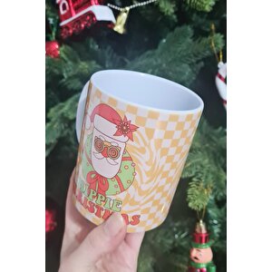 Hippie Christmas Retro Tasarım Yılbaşı Hediyesi Kupa Bardak