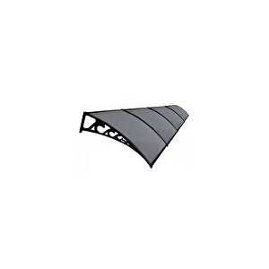 Plastik Ayak 6mm Levhalı Pratik Sundurma Kanopi 100x480 Cm Antrasit Gri