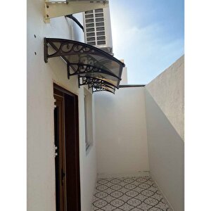 Plastik Ayak 6mm Levhalı Pratik Sundurma Kanopi 100x480 Cm Antrasit Gri