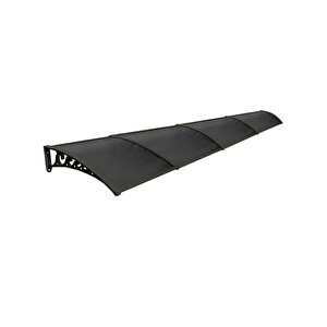 Plastik Ayak 6mm Levhalı Pratik Sundurma Kanopi 100x600 Cm Siyah