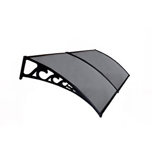 Plastik Ayak 6mm Levhalı Pratik Sundurma Kanopi 100x240 Cm Antrasit Gri