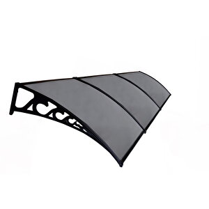 Plastik Ayak 6mm Levhalı Pratik Sundurma Kanopi 100x450 Cm Antrasit Gri
