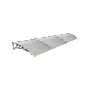 Plastik Ayak 6mm Levhalı Pratik Sundurma Kanopi 100x450 Cm Gri