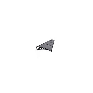 Plastik Ayak 6mm Levhalı Pratik Sundurma Kanopi 100x600 Cm Antrasit Gri