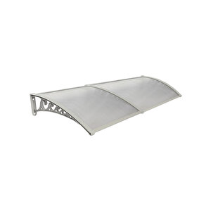 Plastik Ayak 6mm Levhalı Pratik Sundurma Kanopi 100x300 Cm Gri