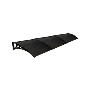 Plastik Ayak 6mm Levhalı Pratik Sundurma Kanopi 100x450 Cm Siyah