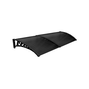 Plastik Ayak 6mm Levhalı Pratik Sundurma Kanopi 100x300 Cm Siyah