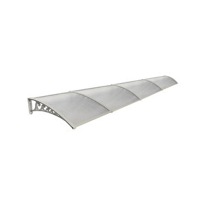 Plastik Ayak 6mm Levhalı Pratik Sundurma Kanopi 100x600 Cm Gri