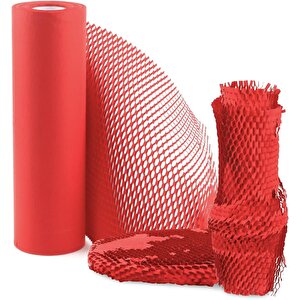 Petek Dolgu Ambalaj Kağıdı 38Cm X 5 Metre - Kırmızı