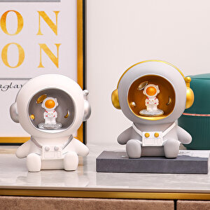 Astronot Masa Lambası, Beyaz, 18x13 Beyaz