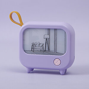 Televizyon Masa Lambası, Mor, 10x9 Mor