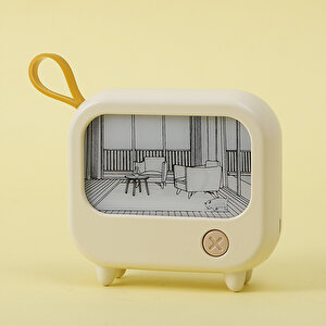 Televizyon Masa Lambası, Sarı, 10x9 Sarı