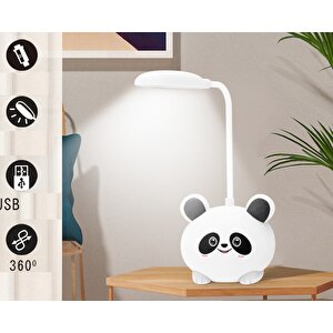 Panda Masa Lambası Ve Kalemtıraş, Beyaz, 22x9 Beyaz