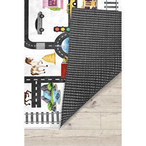 Eğitici Yollu Bambu Çocuk Odası Halısı 150x200 cm