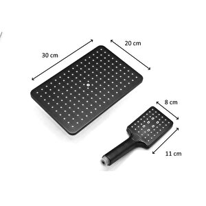Siyah Robot Duş Başlığı Seti El Ve Tepe Duş Seti