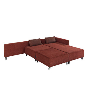 Matris Yataklı Köşe Koltuk Bordo Sağ