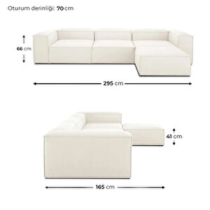 Mira Relax 4 Modül Köşe Koltuk ( Laci̇vert ) Keten Kumaş