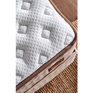 Baklava Yatak 140x190 Cm Çift Kişilik Ultra Ortopedik Çok Sert Pedli Lüks Yatak 30 Cm Krem Kumaş