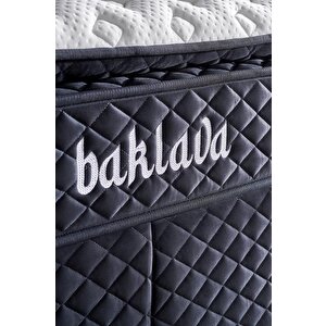 Baklava Yatak 200x200 Cm Çift Kişilik Ultra Ortopedik Çok Sert Pedli Lüks Yatak 30 Cm Antrasit Kumaş