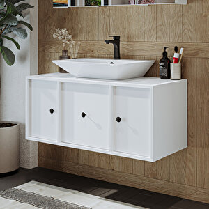 Roomart Gusto Ayaksız Lavabolu Mdf 105 Cm Çekmeceli Banyo Dolabı