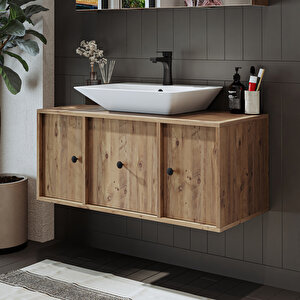 Roomart Gusto Ayaksız Lavabolu Mdf 105 Cm Çekmeceli Banyo Dolabı