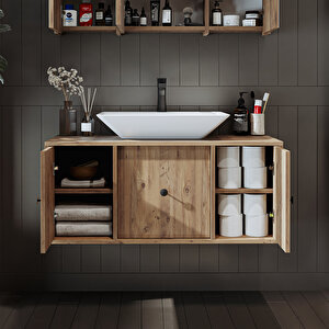 Roomart Gusto Ayaksız Lavabolu Mdf 105 Cm Çekmeceli Banyo Dolabı