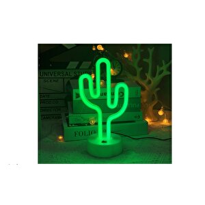 Kaktüs Neon Lamba, Yeşil, 27x13 Yeşil