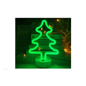 Çam Ağaci Neon Lamba, Yeşil, 27x17 Yeşil