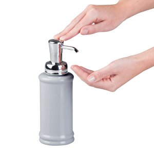 Porselen Sıvı Sabunluk Gri 7x7x20cm 355ml