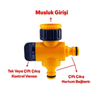 Çift Yönlü Hortum Bağlantı Aparatı Sulama Ara Bağlantı Ekleme Çift Yönlü Musluk Bağlantı Eki Dy8906