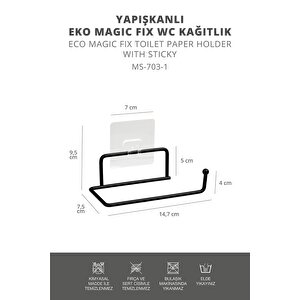Okyanus Home Siyah Yapışkanlı Eko Magic Fix Sihirli Yapışkan Wc Kağıtlık