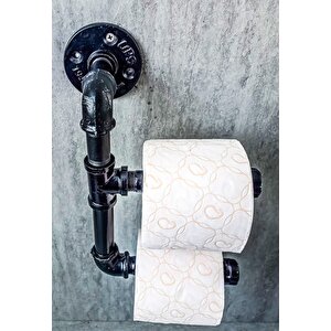 Endüstriyel Tasarım Borulardan Tuvalet Kağıtlığı Retro Tasarım Askılık Vintage Wc Kağıtlığı