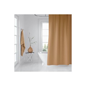 Banyo Perdesi Bej 1x180x200, Perde Borusu Askı Aparatı Köşe Boru Beyaz Hediyeli, Duş Perdesi Seti