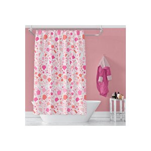 Banyo Perdesi 6811 1x180x200, Perde Borusu Askı Aparatı Köşe Boru Beyaz Hediyeli, Duş Perdesi Seti