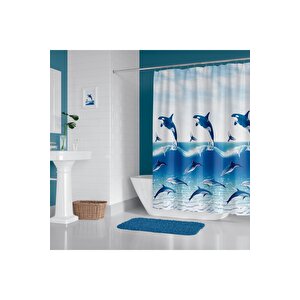 Banyo Duş Perdesi 9515 120x200 Perde Borusu Askı Aparatı 90x130 Hediyeli