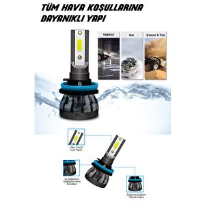 Slim Led Xenon Şimşek Etkili Mini Beyaz H7 Kapak Kapanma Garantili