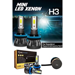 Slim Led Xenon Şimşek Etkili Mini Beyaz H3 Kapak Kapanma Garantili