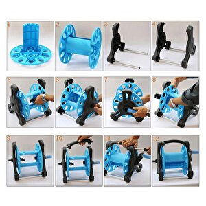 Makaralı Hortum Seti Garden Kit Bahçe Çeşme Su Hortumu İç Çap 1/2 Sulama Araç Yıkama 20 Metre