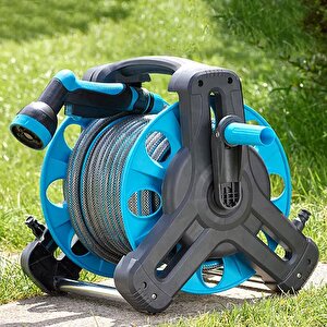 Makaralı Hortum Seti Garden Kit Bahçe Çeşme Su Hortumu İç Çap 1/2 Sulama Araç Yıkama 20 Metre