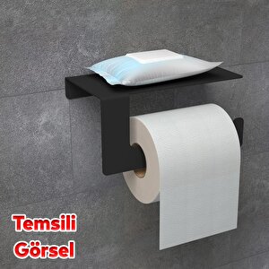 Dekoratif Lüks Tuvalet Kağıtlık Aparat Vidalı Wc Kağıt Standı Paslanmaz Metal Sağlam Siyah Estetik