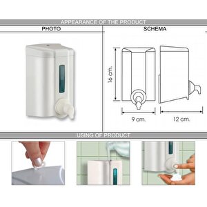 Vialli F2 Köpük Sabun Dispenseri Hazneli Beyaz 500 Ml