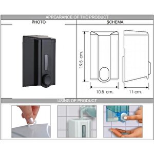 Vialli S4b Sıvı Sabun Dispenseri Aparatı Siyah 1000 Ml