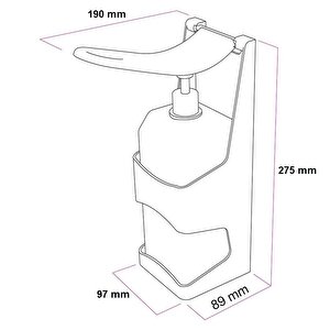 Omniwash Plastik Dirsek Basmalı Dezenfektan Dispenseri 1000 Ml