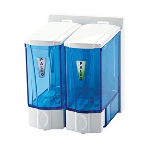 Omnisoft Plx 3564-1 Mini Sıvı Sabun Dispenseri Çiftli 250 Ml Şeffaf Mavi