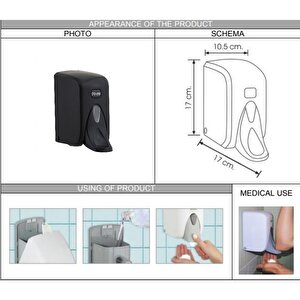Vialli F5mb Medical Köpük Sabun Dispenseri 500 Ml Siyah