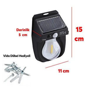 Güneş Enerjili Dış Aydınlatma 3 Modlu Işıklandırma Sensörlü Sarı Işıklı Aplik 5 W Portatif Fener Lamba